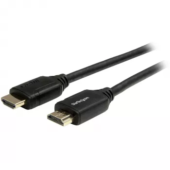 Cabo StarTech.com 2 m HDMI 2.0 Premium certificado com Ethernet – Cabo HDMI Ultra HD 4K-60Hz de alta velocidade HDR10 – Cabo HDMI (macho/macho) – para monitores UHD, televisores, ecrãs