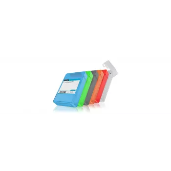 ICY BOX IB-AC602b-6 Estojo de plástico azul, verde, cinzento, laranja, vermelho, branco