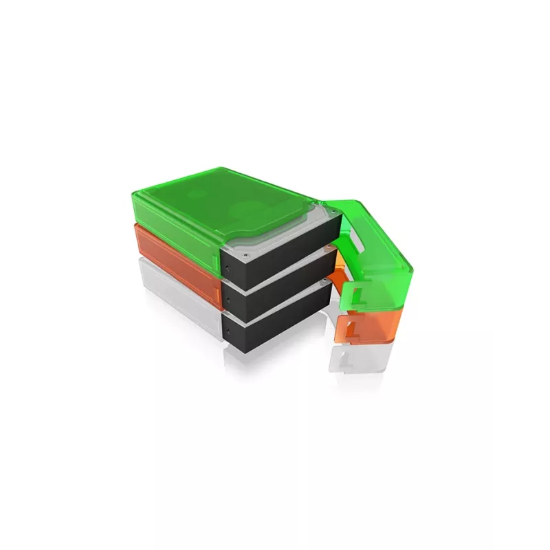 ICY BOX IB-AC602b-6 Estojo de plástico azul, verde, cinzento, laranja, vermelho, branco