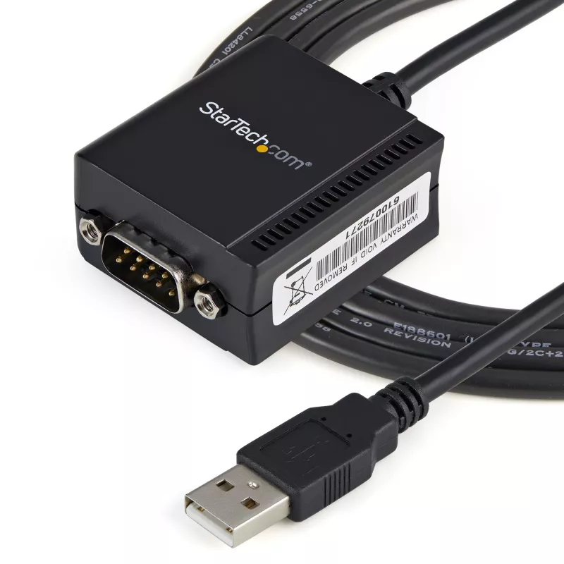 StarTech.com Cabo adaptador USB para série RS232 FTDI de 1 porta com retenção de COM