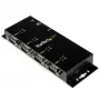 StarTech.com Hub adaptador USB para série DB9 RS232 de 4 portas – Montagem industrial em calha DIN e parede