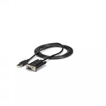StarTech.com Adaptador USB para série RS232 de 1 porta de 6ft (1,8m), cabo adaptador série DCE DB9 FTDI, null modem, USB 2.0 - TAA