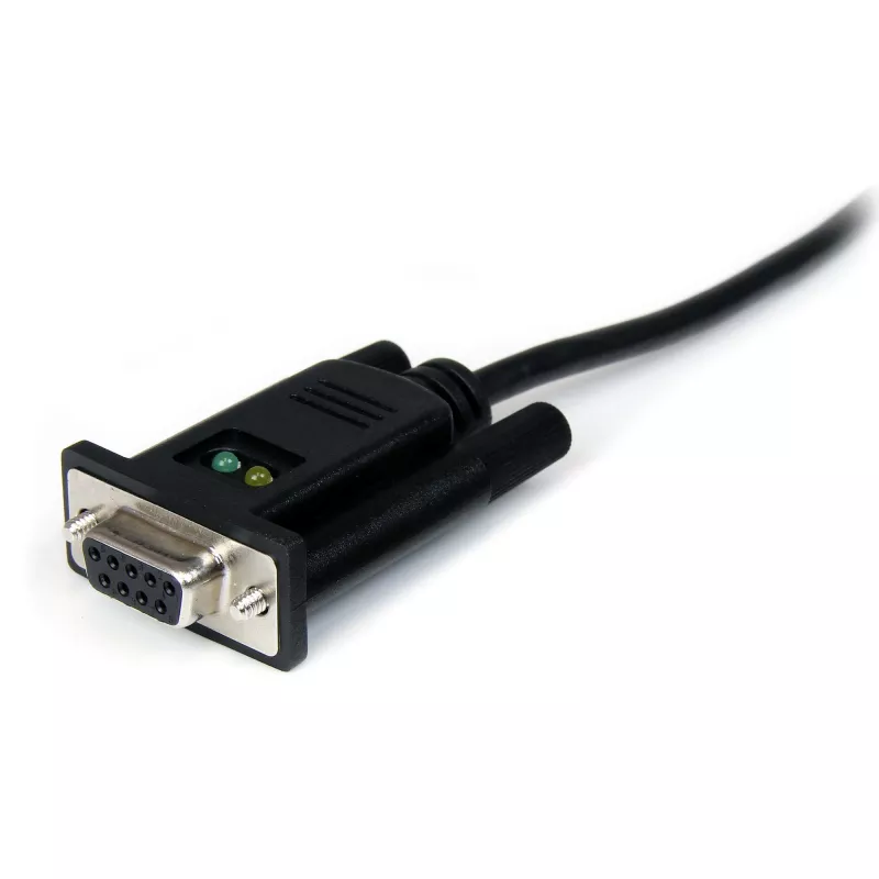 StarTech.com ICUSB232FTN cabo adaptador de USB para série null modem RS232 DB9 DCE de 1 porta, FTDI, USB 2.0, preto