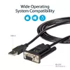 StarTech.com ICUSB232FTN cabo adaptador de USB para série null modem RS232 DB9 DCE de 1 porta, FTDI, USB 2.0, preto