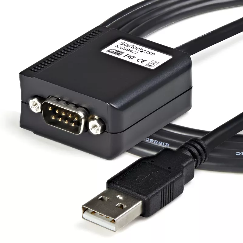 StarTech.com Cabo adaptador série USB RS422/485 profissional de 1,8m de 1 porta com retenção de COM, adaptador USB para RS422 - TAA