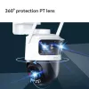 Câmara de vigilância IP IMOU Cruiser Triple IPC-S7UP-11M0WED — 2880×1620, 6 mm, zoom digital 8×, com fio e sem fio, exterior, montagem em teto/parede