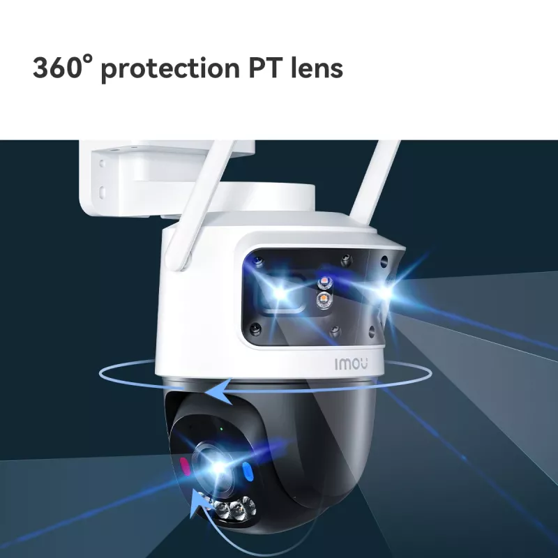 Câmara de vigilância IP IMOU Cruiser Triple IPC-S7UP-11M0WED — 2880×1620, 6 mm, zoom digital 8×, com fio e sem fio, exterior, montagem em teto/parede