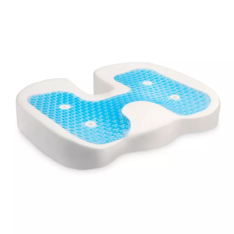 Kensington Almofada de assento Premium Cool-Gel, almofada de assento, espuma com memória, cadeira, preto, cor única, fecho de correr