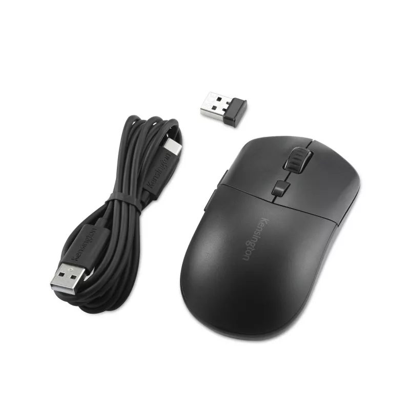 Kensington MY430 EQ rato recarregável, ambidestro, ótico, RF sem fios + Bluetooth, 2400 DPI, preto