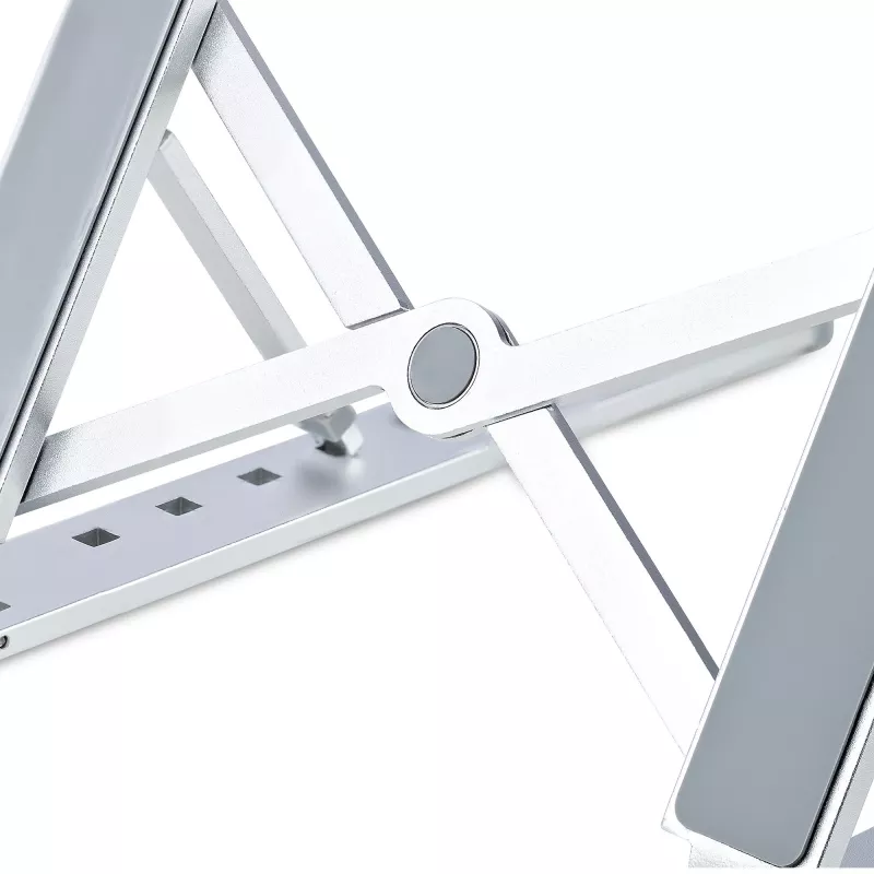 StarTech.com suporte de laptop dobrável, suporte de laptop ergonómico portátil com altura ajustável, estrutura de alumínio ventilada suporta 10 kg, inclinável/elevável/angular para laptop/tablet, design dobrável