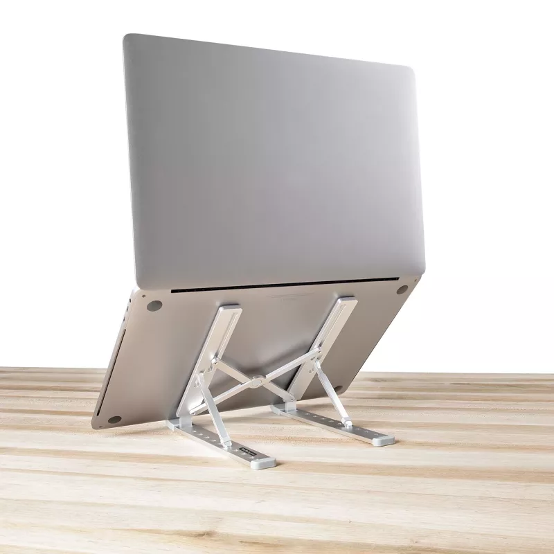 StarTech.com suporte de laptop dobrável, suporte de laptop ergonómico portátil com altura ajustável, estrutura de alumínio ventilada suporta 10 kg, inclinável/elevável/angular para laptop/tablet, design dobrável