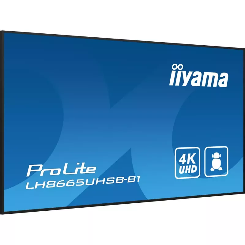 iiyama LH8665UHSB-B1 ecrã de sinalização quiosque 2,18 m (86 polegadas) LED Wi-Fi 800 cd/m² 4K Ultra HD preto processador integrado Android 11 24/7