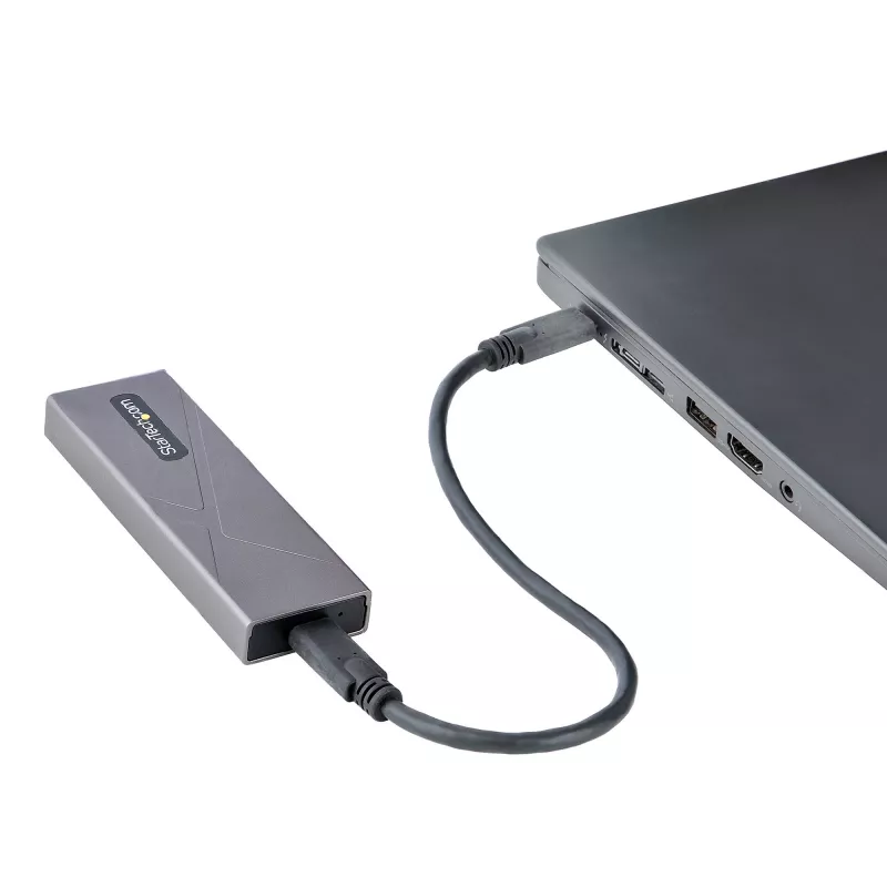 StarTech.com caixa USB-C 10 Gbit/s para M.2 NVMe ou M.2 SATA SSD – caixa externa de alumínio sem ferramentas para M.2 PCIe/SATA NGFF SSD – cabo host USB Type-C e Type-A – suporta 2230/2242/2260/2280