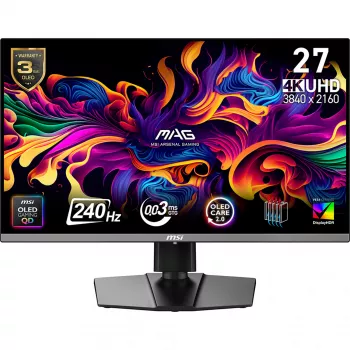 MSI MAG 272UP QD-OLED X24 monitor de computador 67,3 cm (26,5 polegadas) 3840 x 2160 píxeis 4K Ultra HD preto
