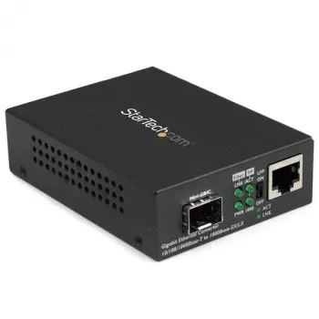 Conversor de fibra para Gigabit Ethernet StarTech.com com slot SFP aberto