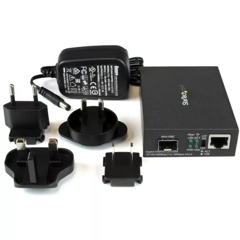 Conversor de fibra para Gigabit Ethernet StarTech.com com slot SFP aberto