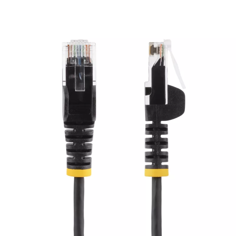 StarTech.com Cabo CAT6 de 1 m – fino – fichas RJ45 sem patilhas – Preto