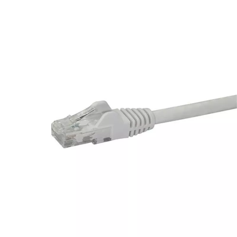 StarTech.com N6PATC50CMWH cabo de rede Gigabit Ethernet CAT6 de 0,5 m (50 cm), RJ45 anti-encravamento, UTP, PoE, 24 AWG, proteção anti-dobragem, branco