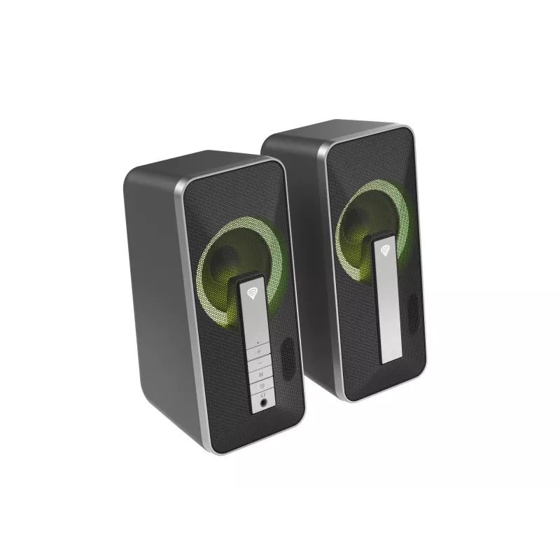 GENESIS Helium 100 BT RGB conjunto de altifalantes 10 W PC/Portátil Preto, Prateado 2.0 canais Bluetooth
