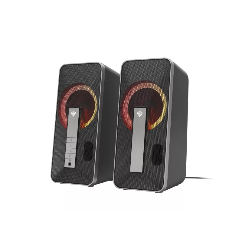 GENESIS Helium 100 BT RGB conjunto de altifalantes 10 W PC/Portátil Preto, Prateado 2.0 canais Bluetooth