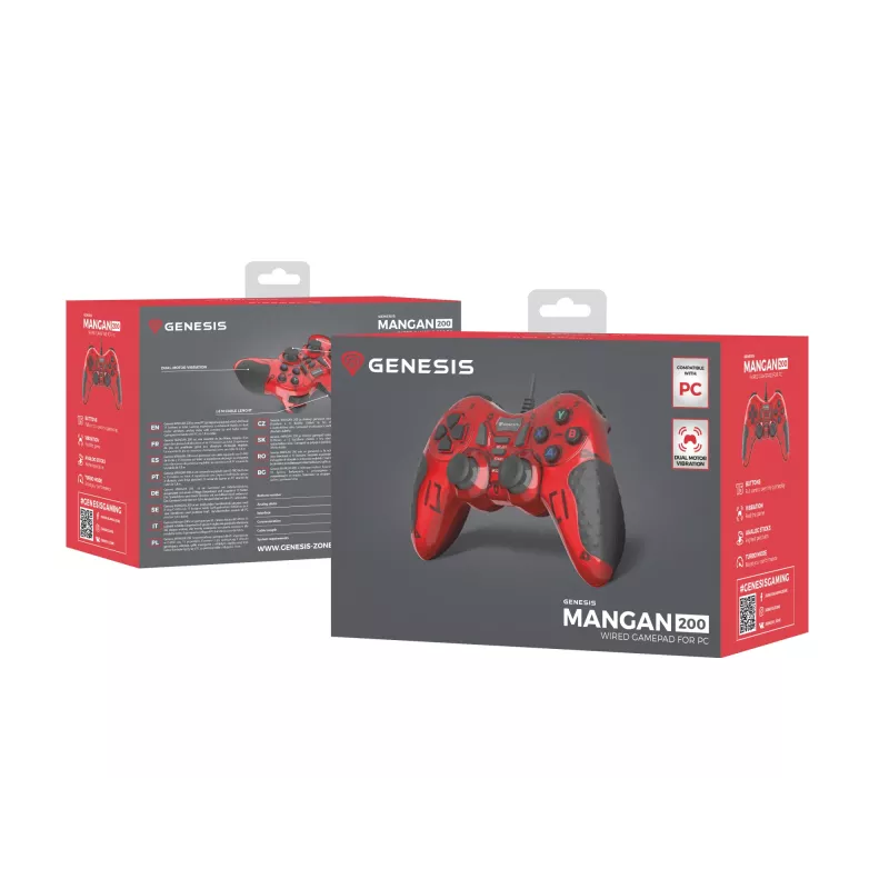 GENESIS MANGAN 200 Vermelho USB 2.0 Comando Analógico / Digital PC