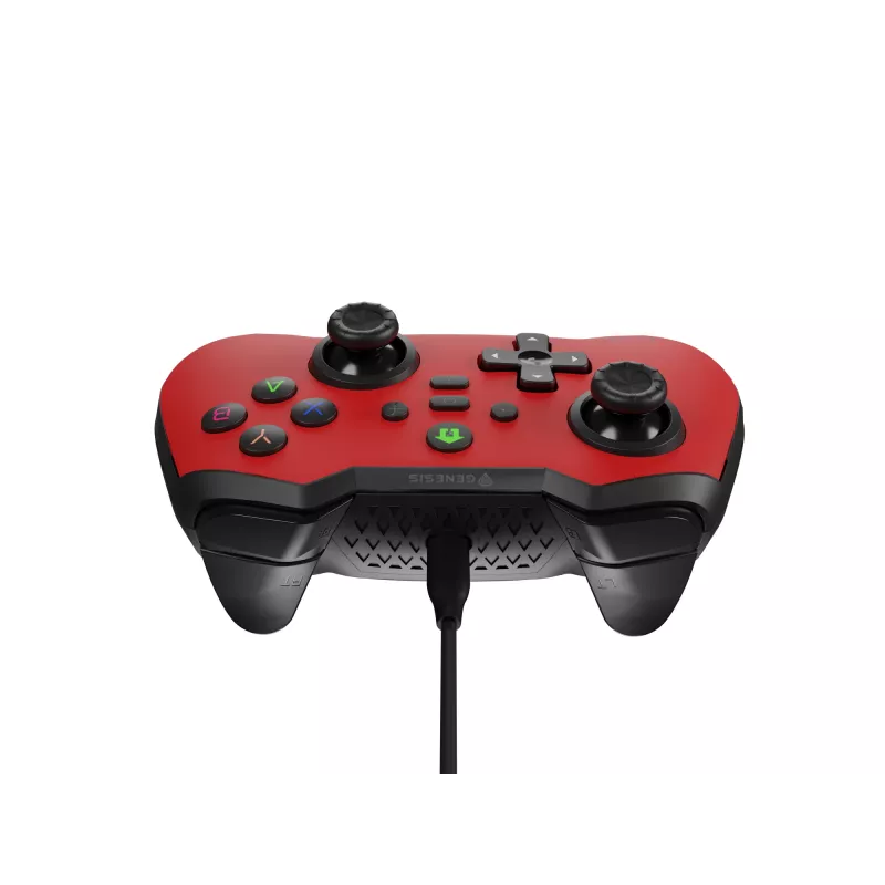Comando de jogos USB Genesis Mangan 300 vermelho analógico/digital Android, Nintendo Switch, PC