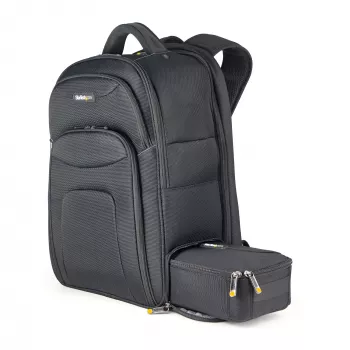 Mochila para portátil StarTech.com 17,3 polegadas com estojo organizador de acessórios removível – Mochila profissional IT-Tech para trabalho/viagens/deslocações – Bolsa de computador ergonómica – Nylon balístico robusto – Compartimentos para portátil/tablet
