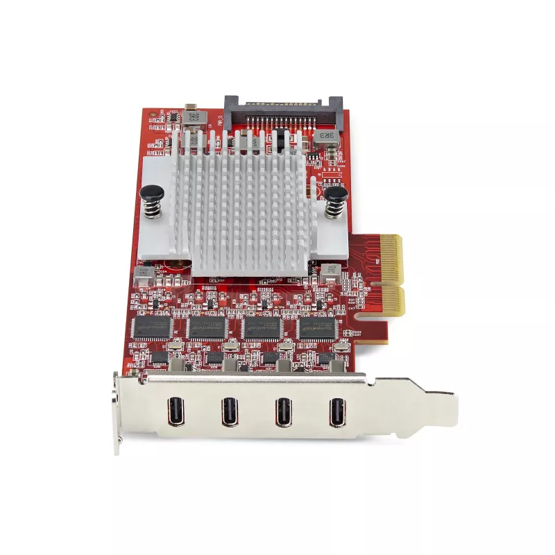 Placa PCIe USB Type-C StarTech.com de 4 portas, USB 3.2 10Gbps, placa de expansão USB-C PCI Express, 4x controladores USB independentes, Windows/Linux/macOS, compatível com TAA