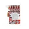 Placa PCIe USB Type-C StarTech.com de 4 portas, USB 3.2 10Gbps, placa de expansão USB-C PCI Express, 4x controladores USB independentes, Windows/Linux/macOS, compatível com TAA