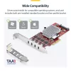 Placa PCIe USB Type-C StarTech.com de 4 portas, USB 3.2 10Gbps, placa de expansão USB-C PCI Express, 4x controladores USB independentes, Windows/Linux/macOS, compatível com TAA