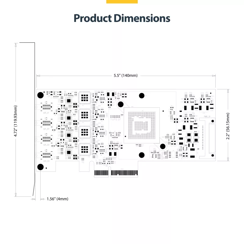 Placa PCIe USB Type-C StarTech.com de 4 portas, USB 3.2 10Gbps, placa de expansão USB-C PCI Express, 4x controladores USB independentes, Windows/Linux/macOS, compatível com TAA