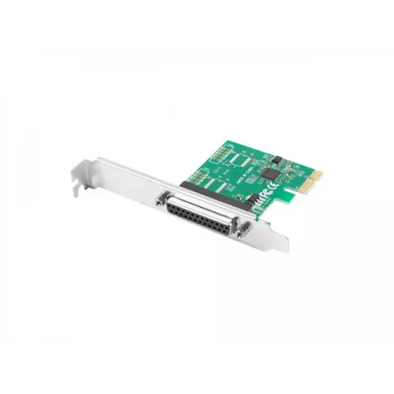 Lanberg PCE-LPT-001 placa PCIe com porta paralela LPT (DB25), suporte de perfil baixo