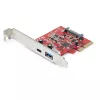 StarTech.com Placa PCIe USB-A e USB-C de 2 portas 10Gbps – Adaptador de placa controladora anfitriã USB 3.2 Gen 2 PCI Express Type-C/A – Placa de expansão PCIe USB 3.2 Gen 2x1 – Windows, macOS, Linux