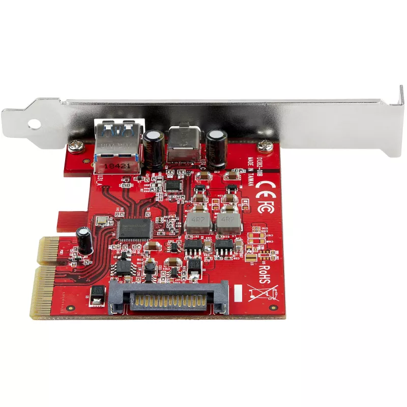 StarTech.com Placa PCIe USB-A e USB-C de 2 portas 10Gbps – Adaptador de placa controladora anfitriã USB 3.2 Gen 2 PCI Express Type-C/A – Placa de expansão PCIe USB 3.2 Gen 2x1 – Windows, macOS, Linux