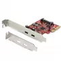 StarTech.com Placa PCIe USB 3.2 Gen 2 de 2 portas, placa controladora USB-C 10Gbps SuperSpeed PCI Express 3.0 x4, placa adaptadora USB Type-C, apenas dados, Windows/macOS/Linux, TAA