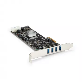 StarTech.com Placa PCIe USB 3.0 de 4 portas com 4 canais dedicados de 5 Gbit/s (USB 3.1 Gen 1) – UASP – Alimentação SATA/LP4 – Placa adaptadora PCI-Express
