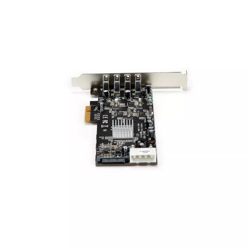 Placa PCIe StarTech.com com 4 portas USB 3.0 e 4 canais dedicados de 5 Gbps (USB 3.1 Gen 1) – UASP – alimentação SATA / LP4 – placa adaptadora PCI Express