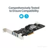 Placa PCIe StarTech.com com 4 portas USB 3.0 e 4 canais dedicados de 5 Gbps (USB 3.1 Gen 1) – UASP – alimentação SATA / LP4 – placa adaptadora PCI Express