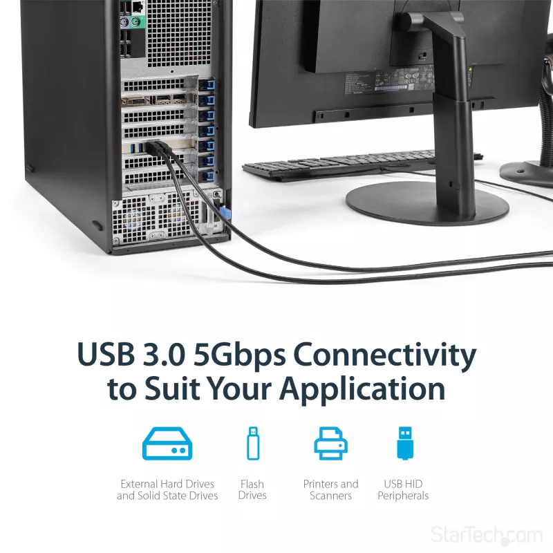 Placa PCIe StarTech.com com 4 portas USB 3.0 e 4 canais dedicados de 5 Gbps (USB 3.1 Gen 1) – UASP – alimentação SATA / LP4 – placa adaptadora PCI Express