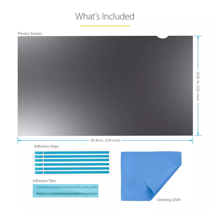 StarTech.com Película de proteção de privacidade para monitor de 24 polegadas – Filtro de segurança para ecrã de computador – Película protetora com redução de luz azul – Widescreen 16:10 – Mate/brilhante – +/-30 graus