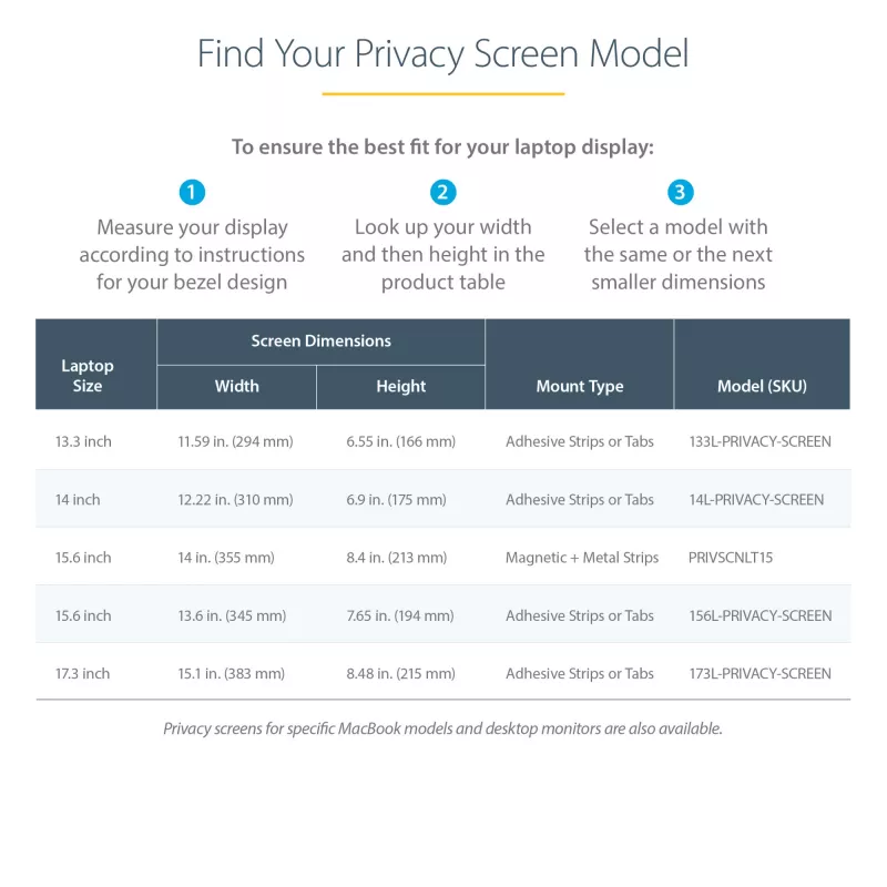 StarTech.com Filtro de privacidade para portátil de 15,6 polegadas – Filtro de segurança magnético e removível para ecrã de portátil – Proteção de ecrã com redução de luz azul – 16:9 – Mate/brilhante – +/-30 graus