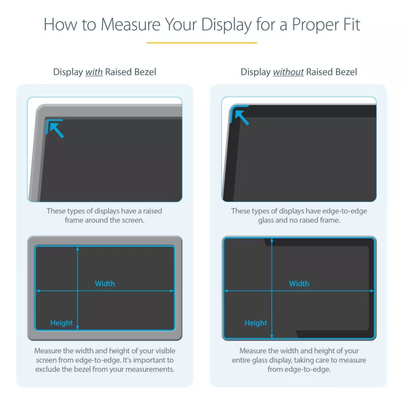 StarTech.com Filtro de privacidade para monitor de 27 polegadas para ecrã de PC – Filtro de proteção de ecrã de computador – Película protetora com redução de luz azul – Widescreen 16:9 – Mate/brilhante – +/-30 graus