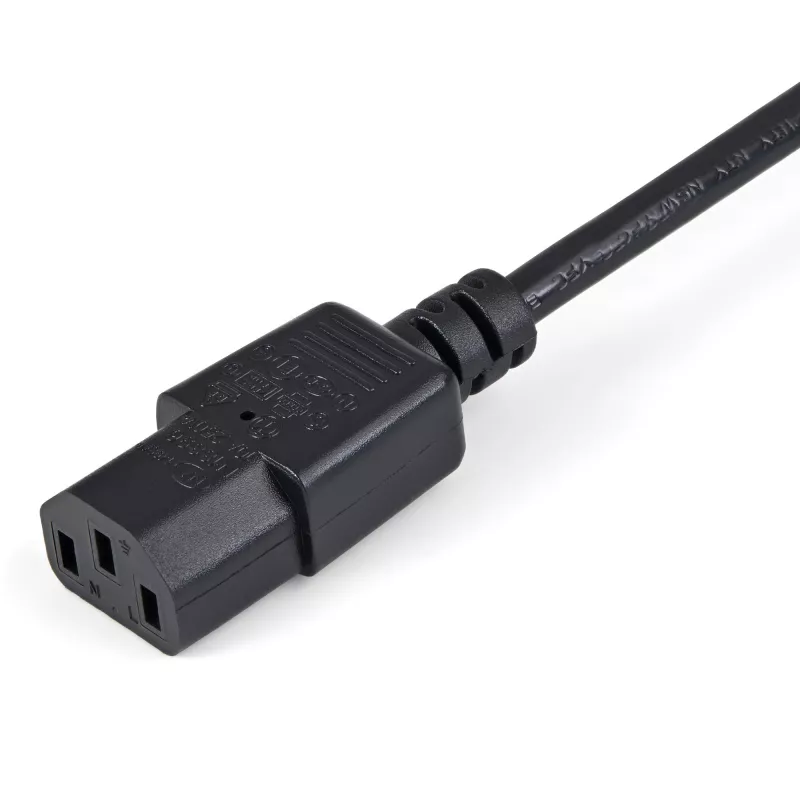 StarTech.com Cabo de extensão de alimentação de 1m, C14 para C13, 10A 125V, 18AWG, cabo de extensão de alimentação para computador, cabo de alimentação AC IEC-320-C14 para IEC-320-C13 para fontes de alimentação, listado UL