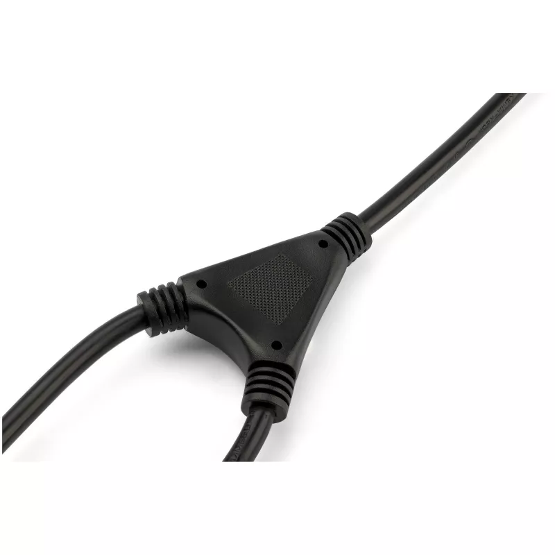 StarTech.com Cabo de alimentação para computador de 2m (6ft) em Y, 18AWG, EU Schuko para 2x C13, 10A 250V, cabo AC de substituição preto, cabo de alimentação para impressora, cabo para fonte de alimentação de PC, cabo de alimentação para monitor – listado UL