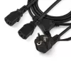 StarTech.com Cabo de alimentação para computador de 2m (6ft) em Y, 18AWG, EU Schuko para 2x C13, 10A 250V, cabo AC de substituição preto, cabo de alimentação para impressora, cabo para fonte de alimentação de PC, cabo de alimentação para monitor – listado UL