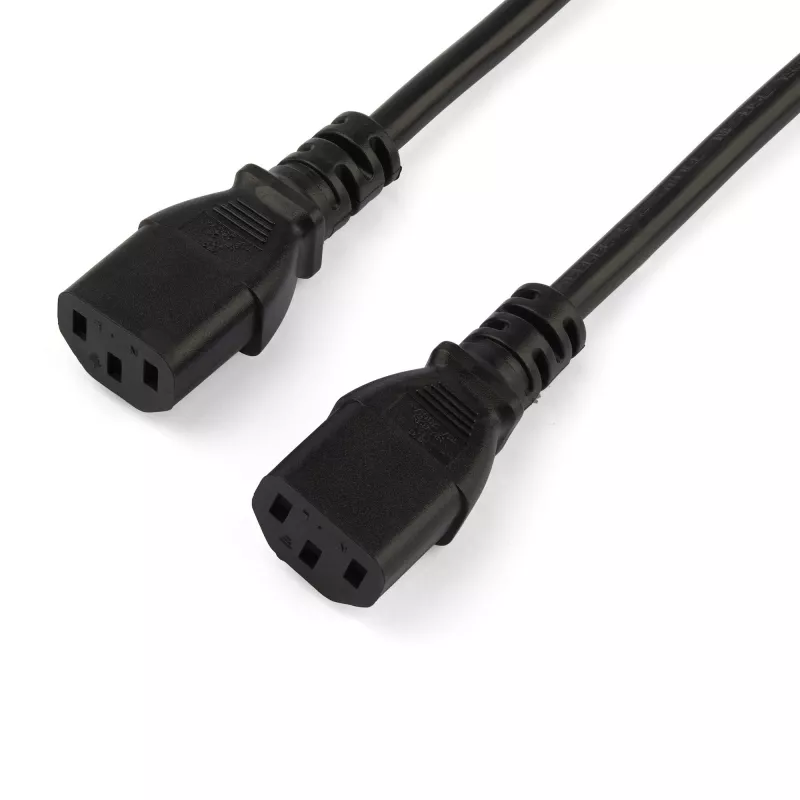 StarTech.com Cabo de alimentação para computador de 2m (6ft) em Y, 18AWG, EU Schuko para 2x C13, 10A 250V, cabo AC de substituição preto, cabo de alimentação para impressora, cabo para fonte de alimentação de PC, cabo de alimentação para monitor – listado UL