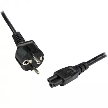 StarTech.com Cabo de alimentação para portátil de 1m, EU-Schuko para C5, 2,5 A, 250 V, 18AWG, cabo AC de substituição para notebook/portátil, cabo para fonte de alimentação, cabo de carregamento para portátil, cabo de alimentação clover/mickey mouse