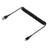 StarTech.com Cabo de carregamento USB-A para C de 1m, cabo espiral, heavy duty, carregamento rápido e sincronização, cabo USB 2.0 A para USB Type-C de alta qualidade, fibra de aramida robusta, cabo USB macho para macho durável