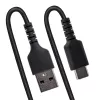 StarTech.com Cabo de carregamento USB-A para C de 1m, cabo espiral, heavy duty, carregamento rápido e sincronização, cabo USB 2.0 A para USB Type-C de alta qualidade, fibra de aramida robusta, cabo USB macho para macho durável