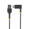 StarTech.com Cabo de carregamento USB-A para USB-C de 1,8 m em ângulo reto – cabo USB-C de carregamento rápido robusto – preto, USB 2.0 A para Type-C – fibra de aramida resistente – 3A – cabo de carregamento USB